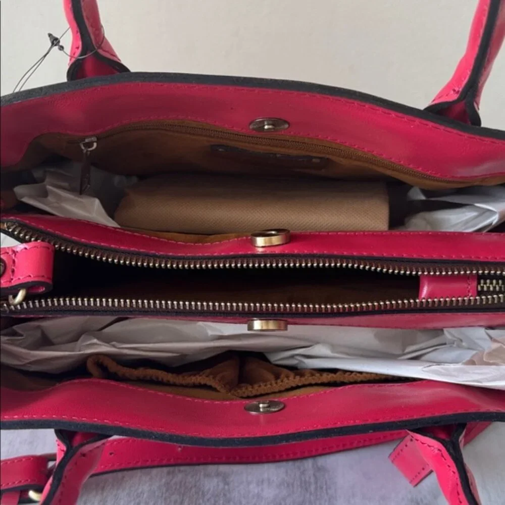 Patricia Nash Genovese Leather Top Handle Crossbody Rose Tooled Passion Handbag